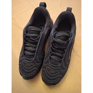 Nike Air Max 720 Triple Black Sneakers, Size 3.5Y / 5W - Brand New